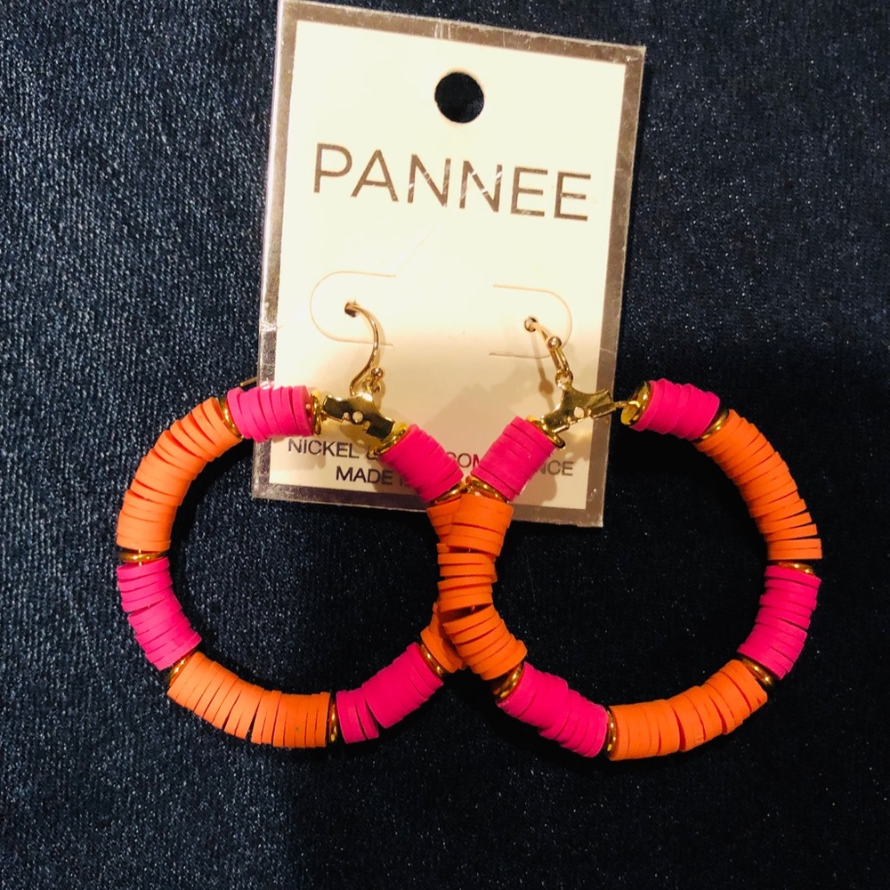 Beautiful Bright Pink and Orange Earring